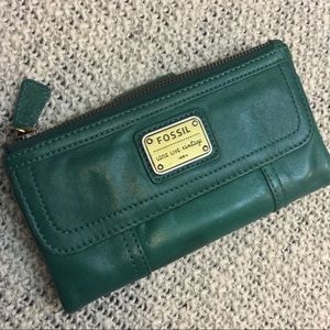 Green Fossil Emory Wallet